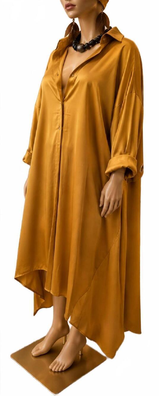 NEW KARA CHIC women's luxe trench duster in apricot